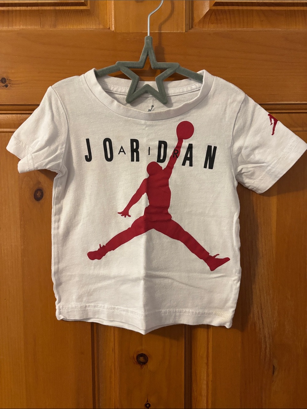 Jordan White Tee with Red Jumpman Graphic